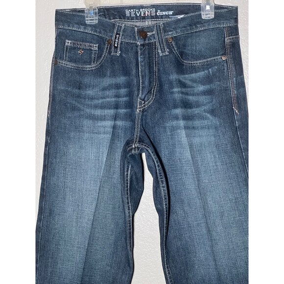 Garth Brooks Sevens by Cinch Loose Fit Boot Cut Jeans 31x32 Creased Western - Picture 5 of 16